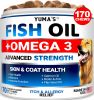 Omega 3 Fish Oil for Dogs 170 Chews Skin and Coat Supplement Omega 3 for Dogs Dry & Itchy Skin Relief Treatment Allergy Support Dog Anti Shedding Trea