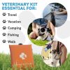 Animal First Aid Kit Portable Pet Emergency Kit of 17 Pcs Lightweight Dog Travel Pet First Aid Kit for Dogs and Cats with Zipper Carabiner