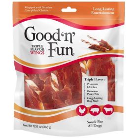 Healthy Hide Good'n' Fun Triple (Option: Flavor Wings Chicken, Pork and Beef Hide)