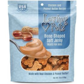 Loving Pets Bone Shaped Soft Jerky Treats (Option: Peanut Butter)