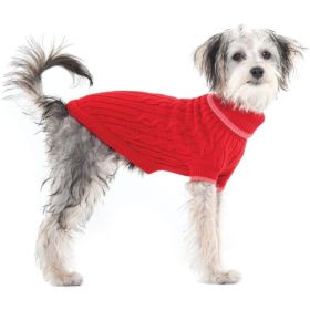 Fashion Pet Cable Knit Dog Sweater Red (Option: XX Large)