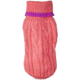 Fashion Pet Cable Knit Dog Sweater Pink (Option: XXX Small)