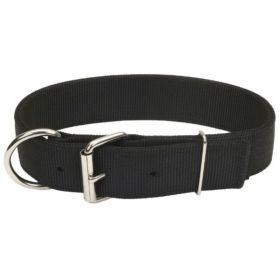 Coastal Pet Macho Dog Double Ply Nylon Collar with Roller Buckle 1.75" Wide Black (Option: 20"Long)