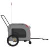 Pet Bike Trailer Red and Gray Oxford Fabric and Iron